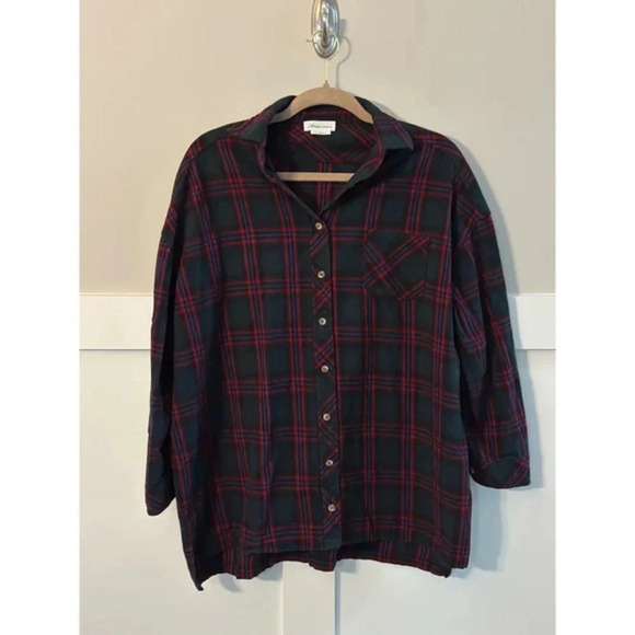 Women's‎ Lovers + Friends Shirt, XS, Green Plaid - Picture 5 of 8